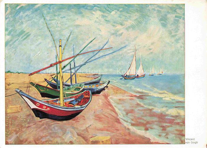 GOGH van Vincent (1853-1890) Kuenstlerkarte Die Boote von Stes Maries