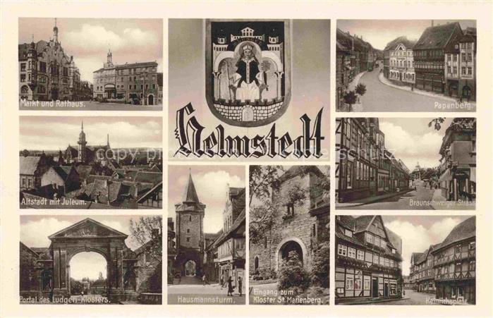 Helmstedt Niedersachsen Markt-und-Rathaus Altstadt Juleum Portal-des-Ludgeri-Klo