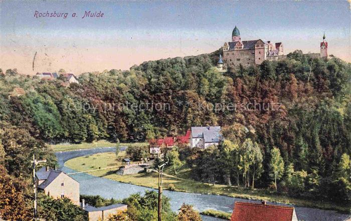 Rochsburg Mulde Lunzenau Sachsen Schloss-Rochsburg Mulde Fluss Wald Burgberg Pan