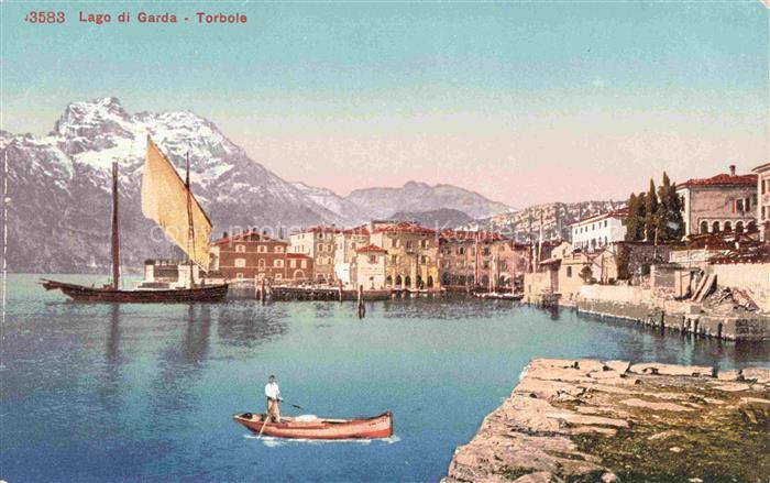 Torbole Lago di Garda Trento IT Lago-di-Garda Segelboot Ruderboot Hafen Ortschaf