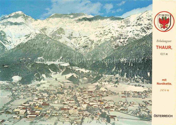 Thaur Innsbruck Tirol AT Nordkette Romediuskirche Winter Bergdorf Inntal Luftbil