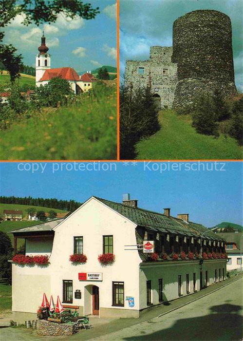 Zoebern Niederoesterreich AT Kirche Ruine-Ziegersberg Gasthaus-Gansterer Wechsel