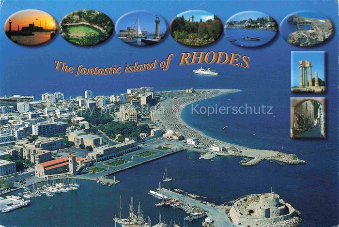RHODOS Rhodes Greece Hafen Altstadt Strand Fliegeraufnahme Segelboote Kreuzfahrt