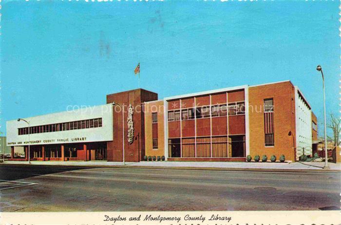 Dayton Ohio USA Montgomery-County-Library Bibliothek Modernarchitektur Flagge St