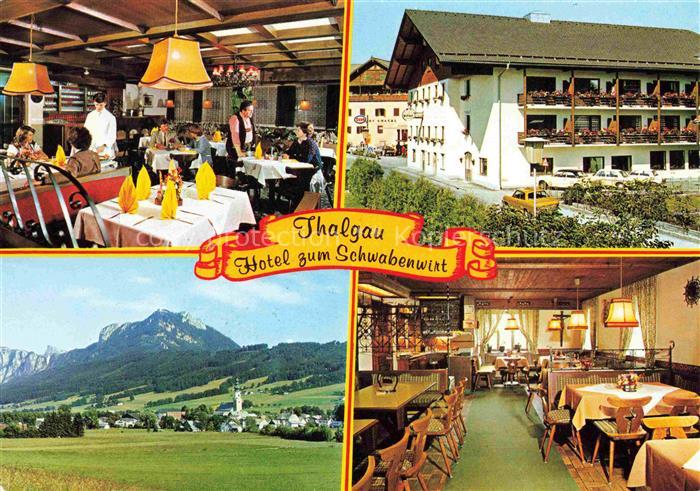 Thalgau Salzburg AT Hotel-zum-Schwabenwirt Restaurant Speisesaal Ortschaft Berge