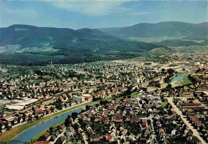 Gaggenau Murgtal Schwarzwald Fluss Stadtpanorama Luftbild Berge Industrie