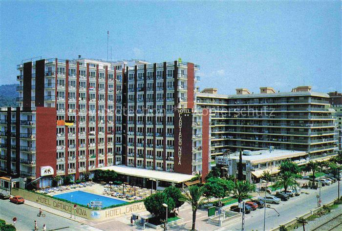 Malgrat-de-Mar Cataluna ES Hotel-Cartaganova Passeig-Marítim Schwimmbad Hochhaus