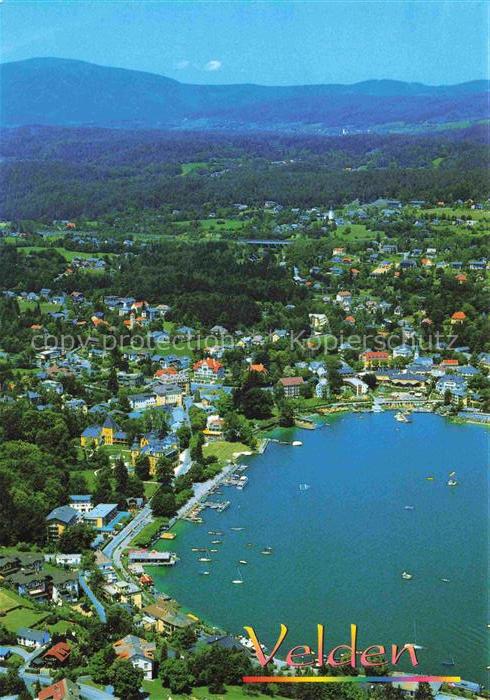 Velden  Woerthersee AT Woerther-See Fliegeraufnahme Seeufer Hafen Boote Gerlitze