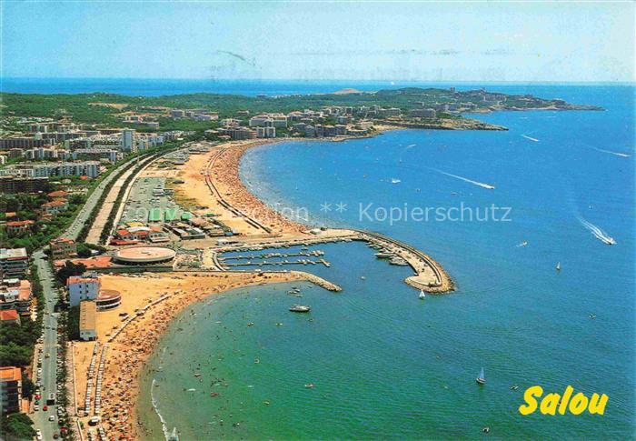 Salou Tarragona Costa Dorada ES Strand Hafen Meer Fliegeraufnahme Hotel Tourismu