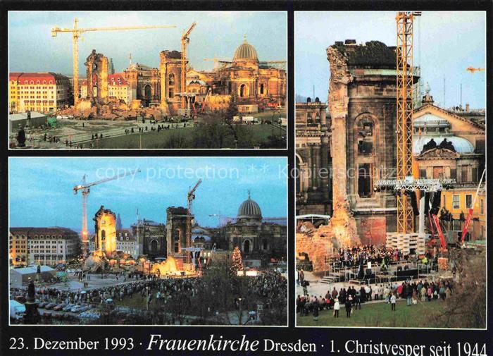 Innere Altstadt Frauenkirche Ruine Wiederaufbau Baukran Christvesper Weihnachtsb