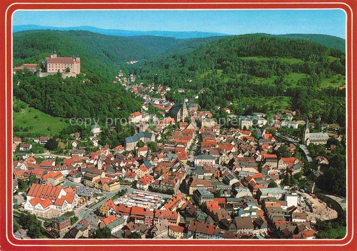 Kulmbach Bayern Fliegeraufnahme Altstadt Plassenburg-Burg Kirche Wald Taeler Mar