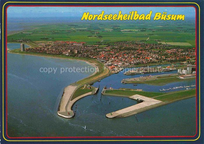 BueSUM Nordseebad Schleswig-Holstein Fliegeraufnahme Hafen Kueste Nordsee Strand