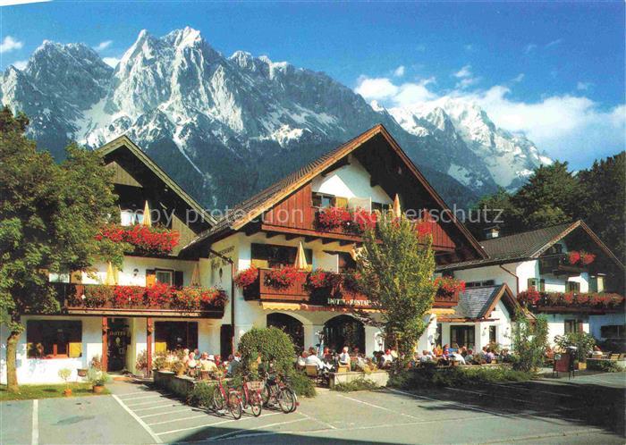GRAINAU Garmisch-Partenkirchen Bayern Hotel-Nuss Zugspitze Berge Terrasse Café-N