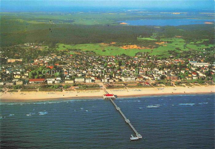 AHLBECK HERINGSDORF Insel Usedom Ostseebad Seebruecke Strand Ostsee Fliegeraufna