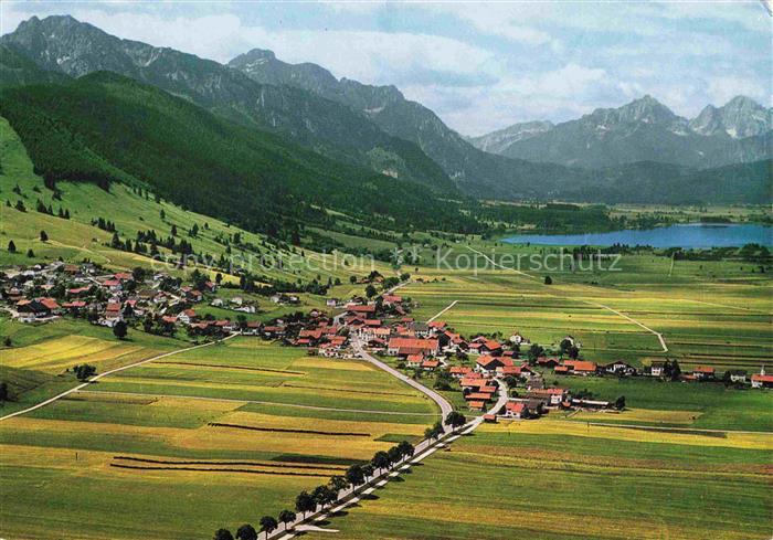Buching Halblech Bayern Luftaufnahme Allgaeu Bannwaldsee Tegelberg Saeuling Hahn