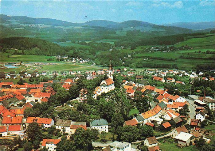 Pleystein Neustadt Waldnaab Bayern Luftaufnahme Pleystein Oberpfalz Kirche Wald