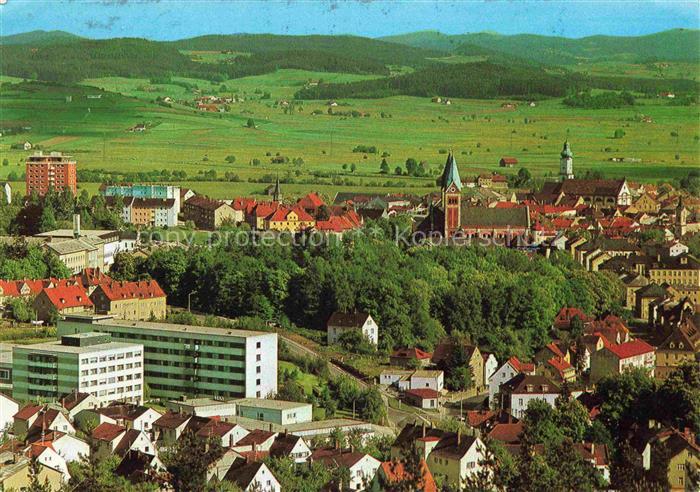 Cham  Oberpfalz Stadtpanorama Kirche Bayerischer-Wald Hochhaus Altstadt
