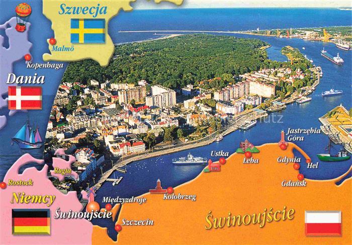 Przytor Pritter Swinemuende SWINOUJSCIE PL Fliegeraufnahme Hafenstadt Ostsee Lan