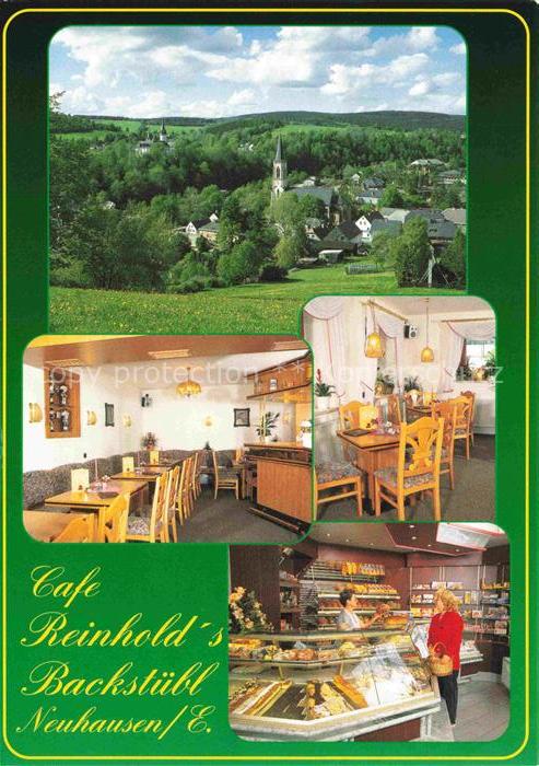 Neuhausen Erzgebirge Sachsen Backstuebl-Reinhold Café Baeckerei Ortspanorama Kir