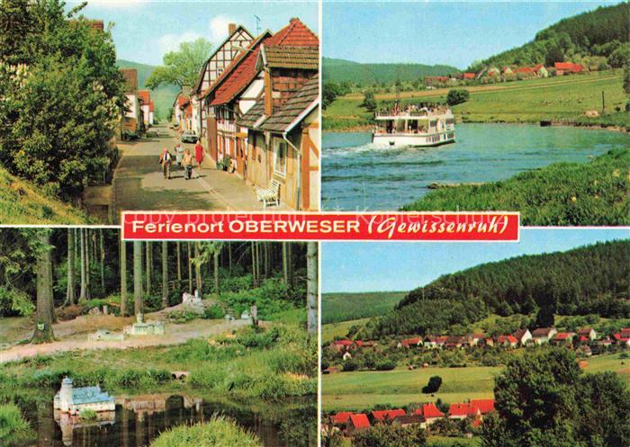 Gewissenruh Weser Fachwerkhaeuser Dampfer Wald Miniaturpark Dorf Huegel Weserber