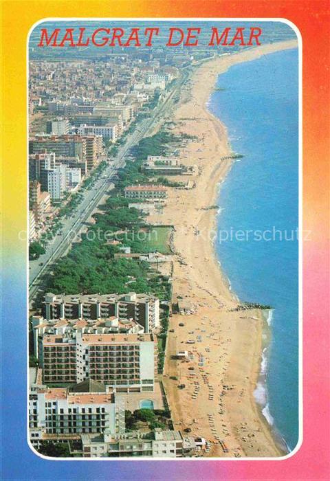 Malgrat-de-Mar Cataluna ES Costa-del-Maresme Strand Luftaufnahme Hotels Kueste M