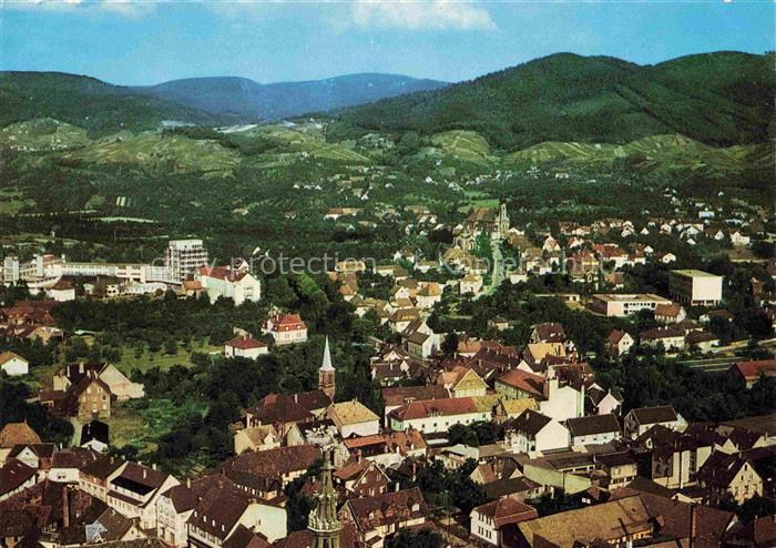 Buehl Baden Luftbild Stadtansicht Kirche Weinhuegel Schwarzwald Weinberge