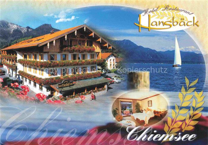Grassau Chiemgau Traunstein Bayern Hotel-Restaurant-Hansbaeck Chiemsee Segelboot