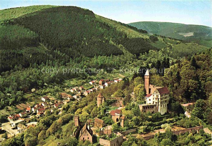 Hirschhorn Neckar Hessen Burg-Hirschhorn Neckar Stadtansicht Wald Bergtal Tuerme