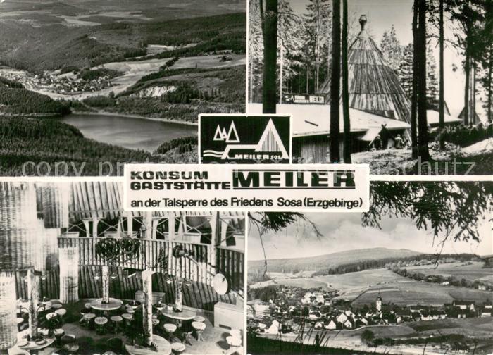 Sosa Erzgebirge Konsum Gaststaette Meiler Gastraum Panorama