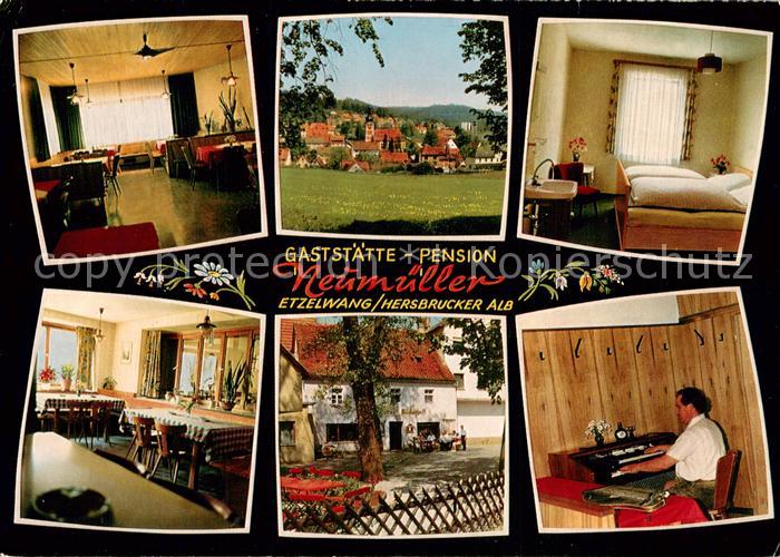 Etzelwang Gaststaette Pension Neumueller Gastraeume Zimmer Garten Klavierspieler