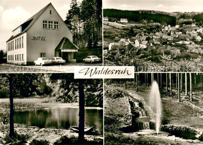 Hausen Witzenhausen Hotel Restaurant Waldesruh Panorama Weiher Brunnen