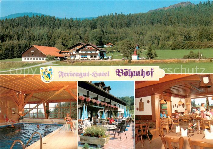 Bodenmais Feriengut Hotel Boehmhof Hallenbad Terrasse Gastraum
