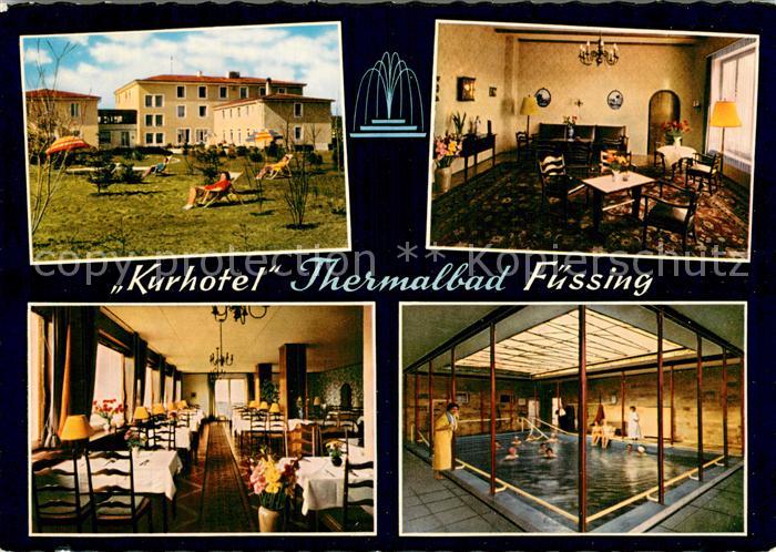 PAssAU Bayern Kurhotel Thermalbad Fuessing Liegewiese Gastraeume Therapiebecken