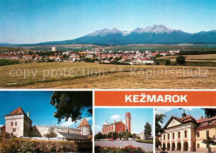 Kezmarok SK Celkovy pohlad Hrad Namestie Reduta
