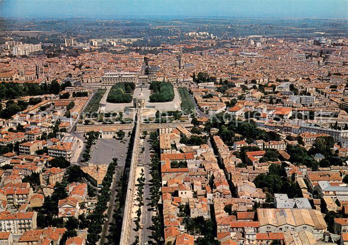 Montpellier Herault Vue aerienne sur la ville et les jardins du Peyrou