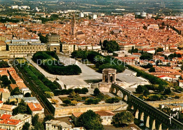 Montpellier Herault Vue aerienne des Arceaux des Jardins du Peyrou de l’Arc de T