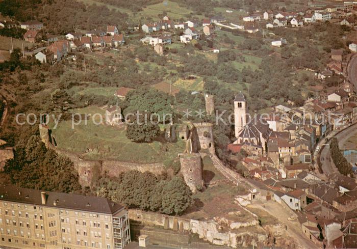Sierck-les-Bains Moselle et son Chateau Fort Vue aerienne