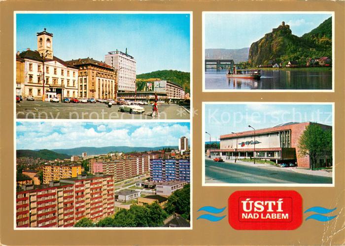 Usti nad Labem Aussig CZ Mirove namesti Hrad strekov Sidliste Na Skrivanku Zimni