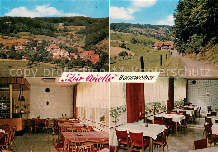 Bonsweiher Gasthaus Pension Zur Quelle Gastraeume Panorama