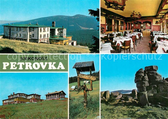 Riesengebirge Krkonose Karkonosze Zotavovna ROH Petrova bouda v pozadi Maly Sise