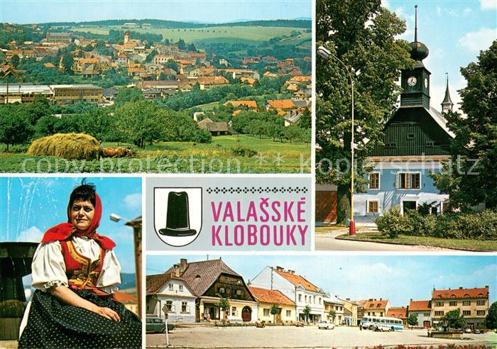 Valasske Klobouky CZ Celkovy pohled Mestske muzeum Mistni kroj Namesti muru