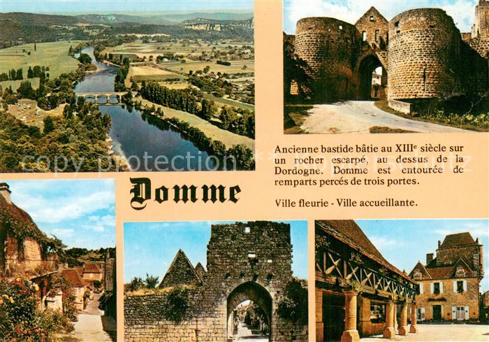 Domme Panorama sur la Dordogne Porte des Tours Maisons fleuries Porte Delbos la
