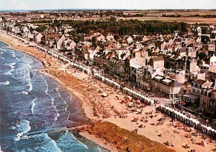 Saint-Aubin-sur-Mer Calvados Vue generale aerienne de la Plage