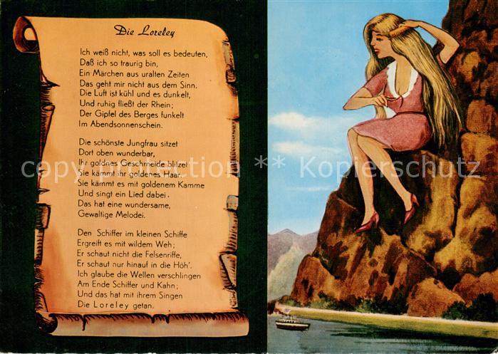 Loreley Lorelei Felsen Sagenfigur Gedicht