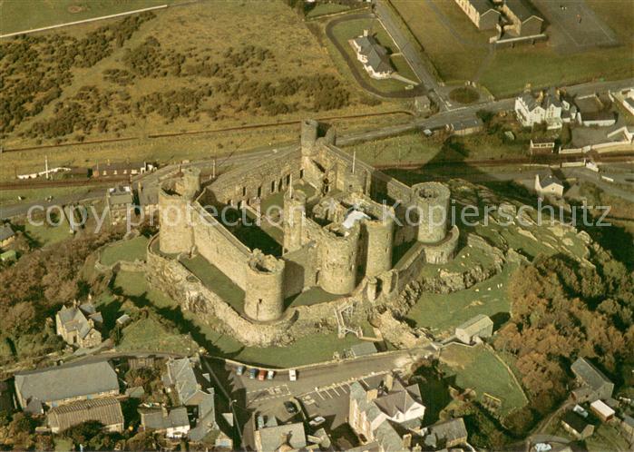 Gwynedd Wales Castell Harlech Air view