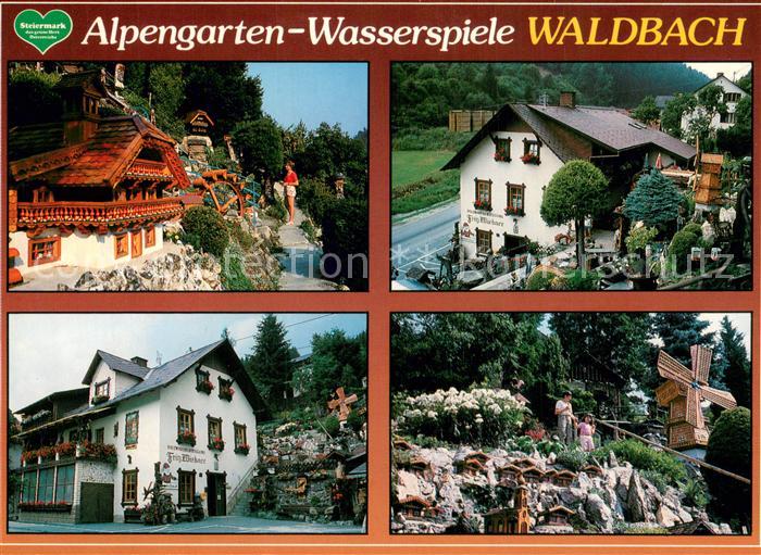 Waldbach Steiermark Alpengarten Wasserspiele Holzwaren Fritz Wiedner