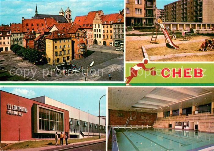 Cheb Eger Namesti krale Jiriho z Podebrad Sidliste Speleniste Sportovni hala Pla