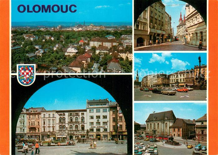 Olomouc Olmuetz CZ Panorama Pohled Denisovou Namesti Rude armady Radnice na name