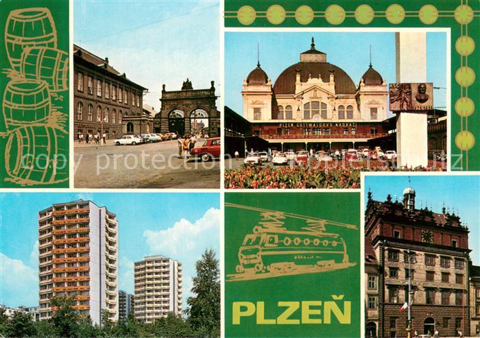 Plzen Pilsen Brana pivovaru Gottwaldovo nadrazi Sidliste Bory Radnice