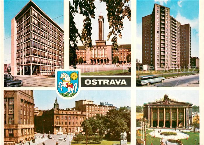 Ostrava Maehrisch Ostrau Motive Innenstadt Hochhaus Rathaus Theater